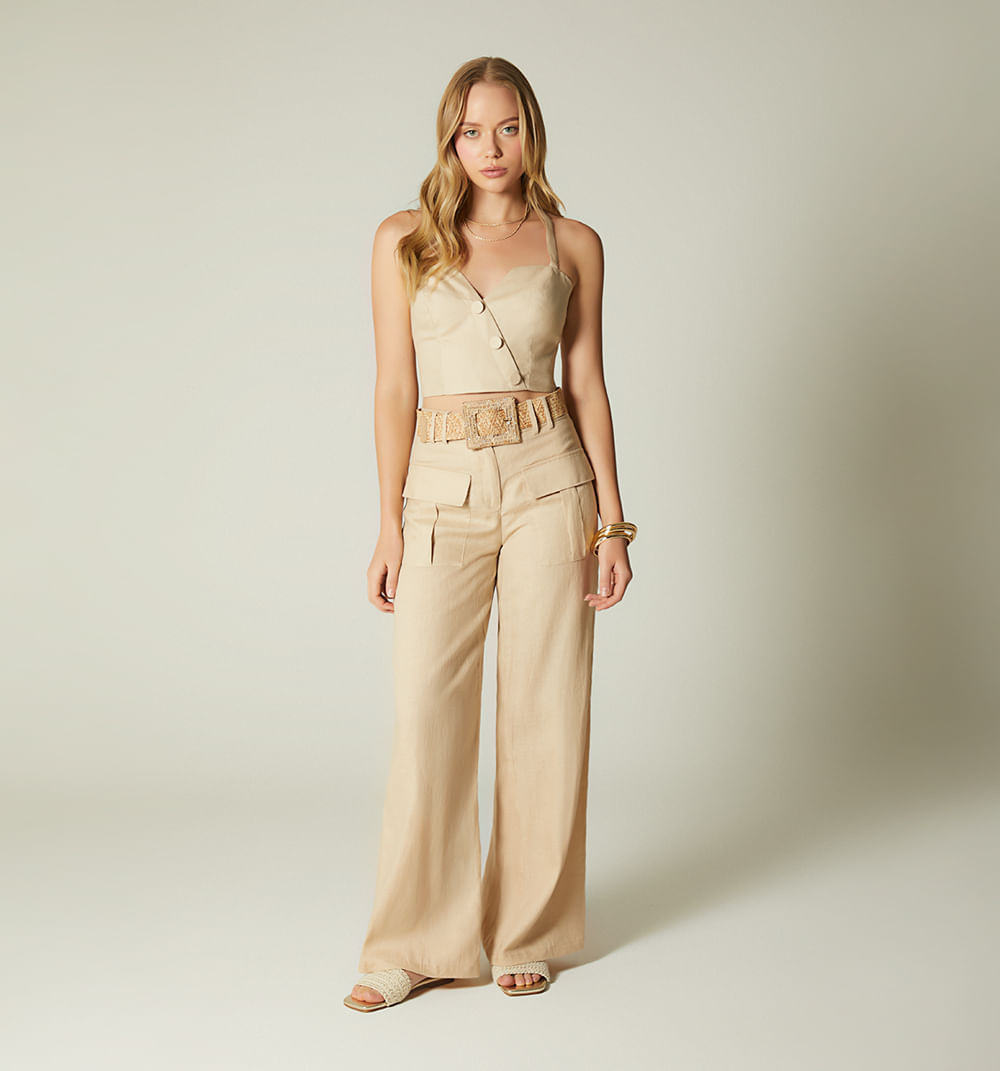 Blusa Crop Con Escote Cruzado