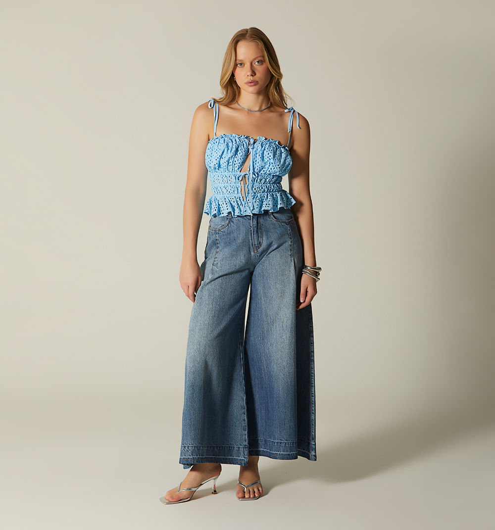 Blusa Tiras  Corte Imperio Con Sesgo Ama