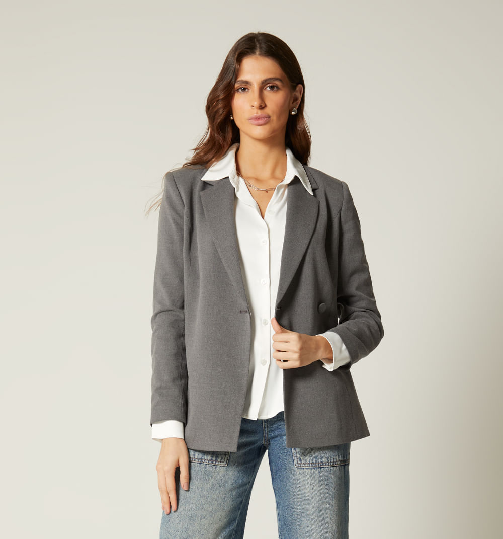 Blazer Manga Larga  De Un Boton