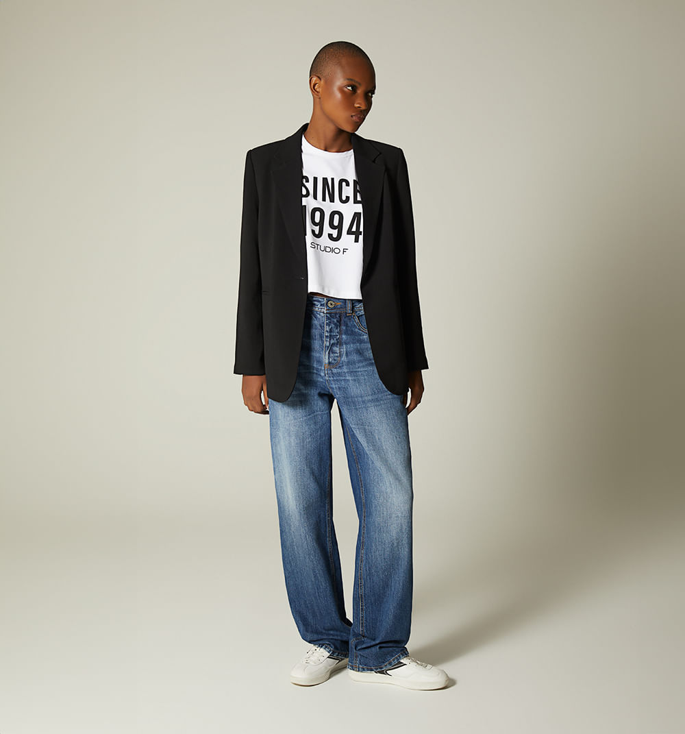 Camiseta Crop Con Estampado