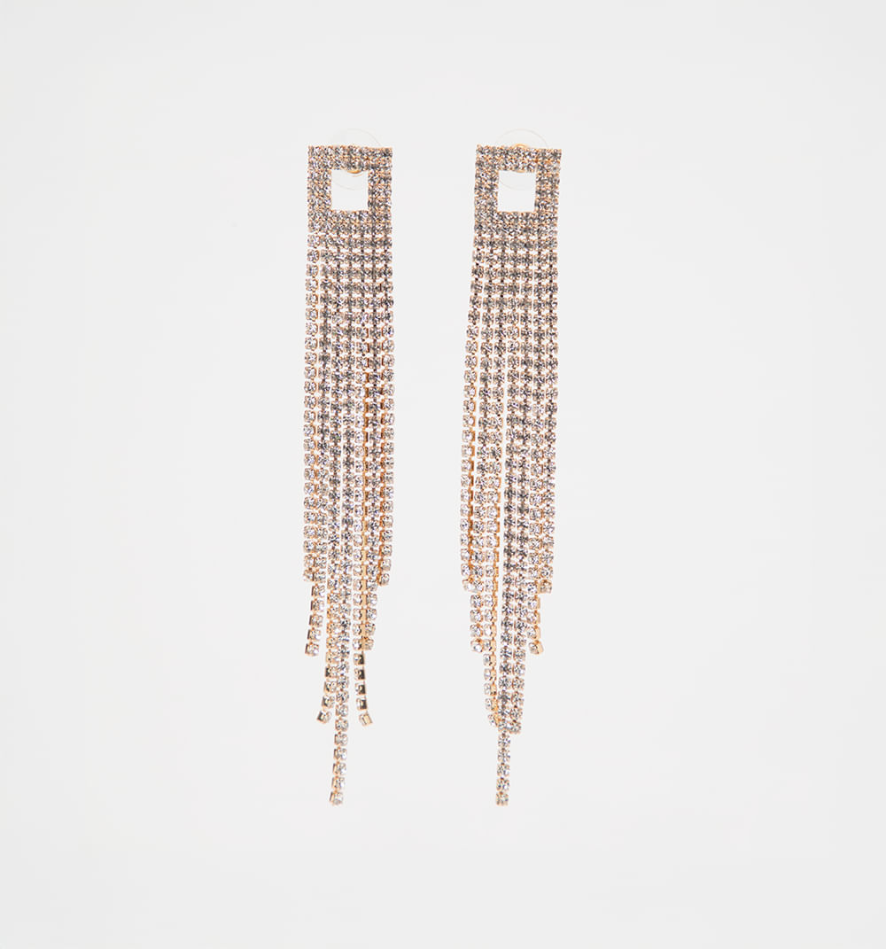 Aretes Cascada Cristales Rojos