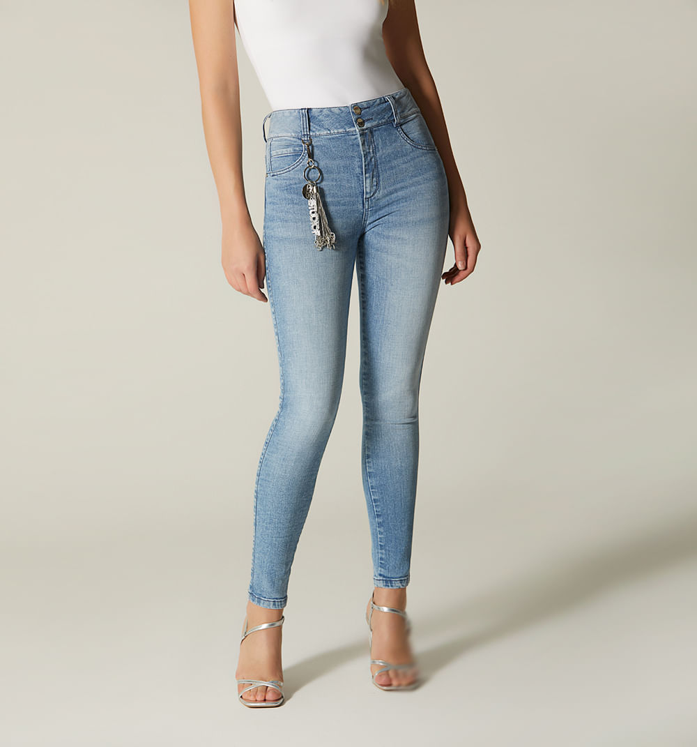 Jean Skinny Tiro Alto Cinco Bolsillos Co