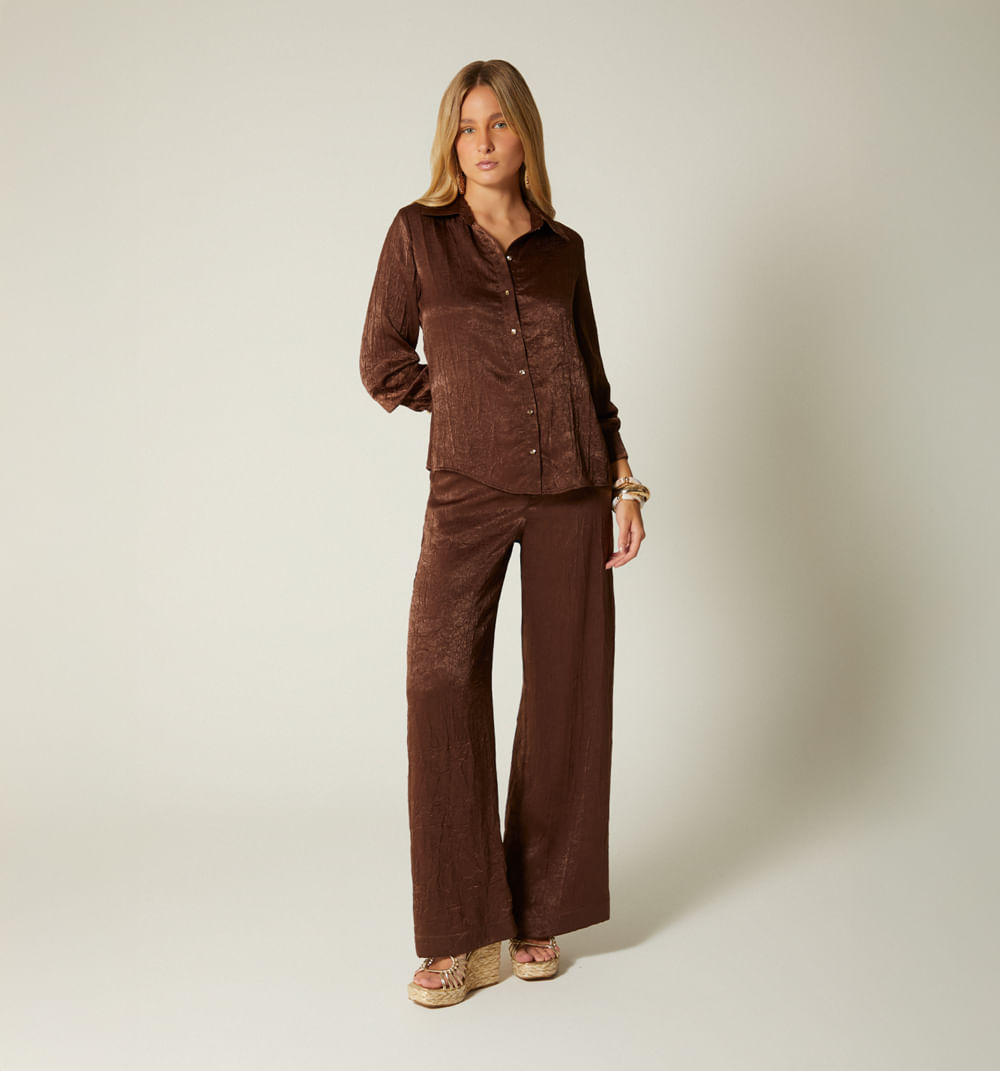 Pantalon Palazzo Tiro Alto
