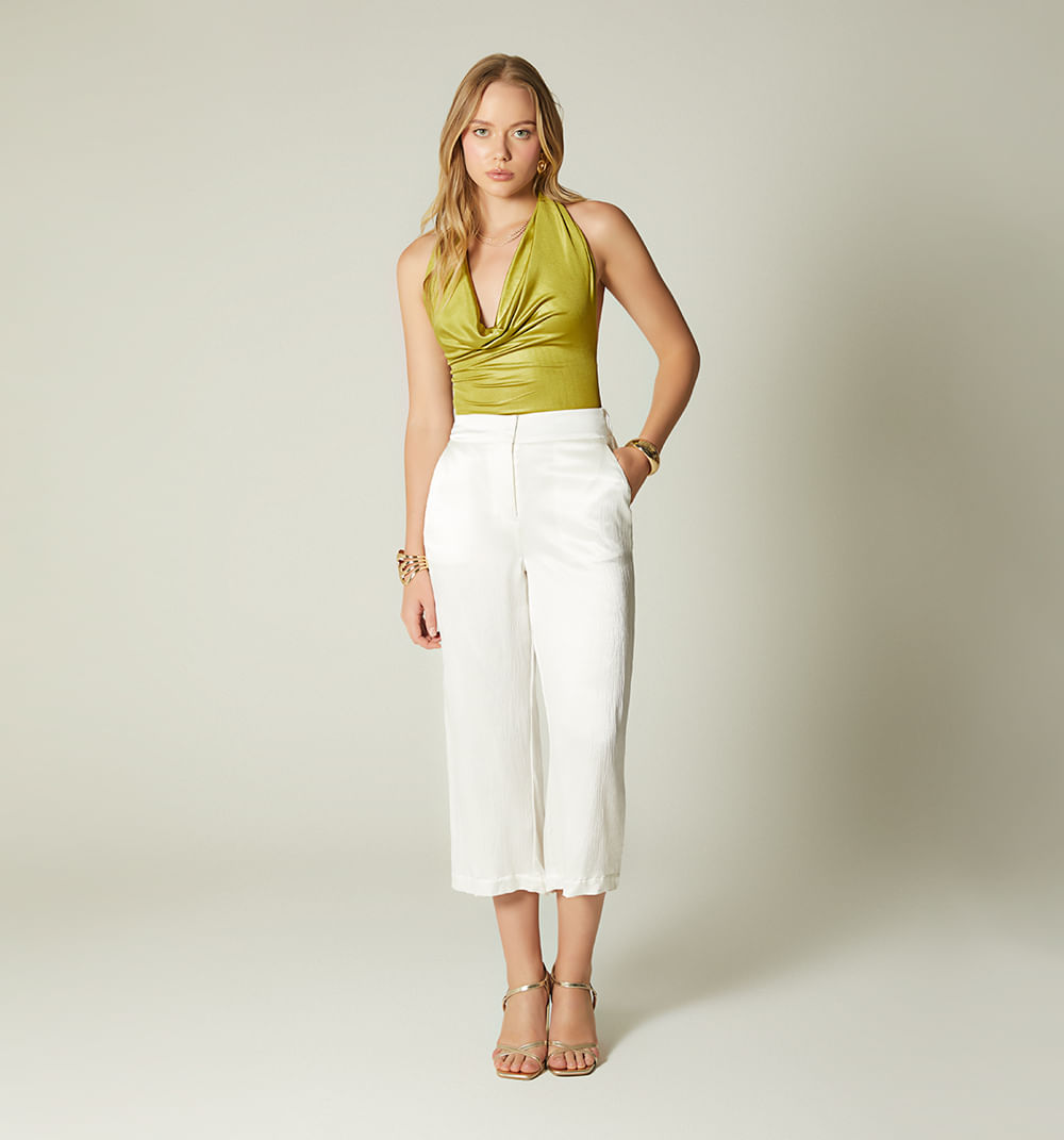 Body Con Escote Drapeado Profundo