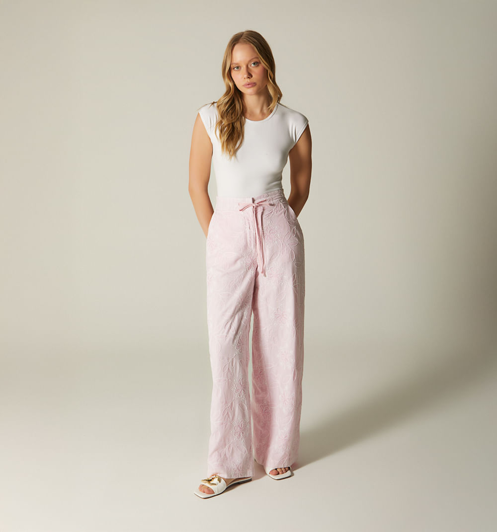 Pantalon Palazzo Tiro Alto