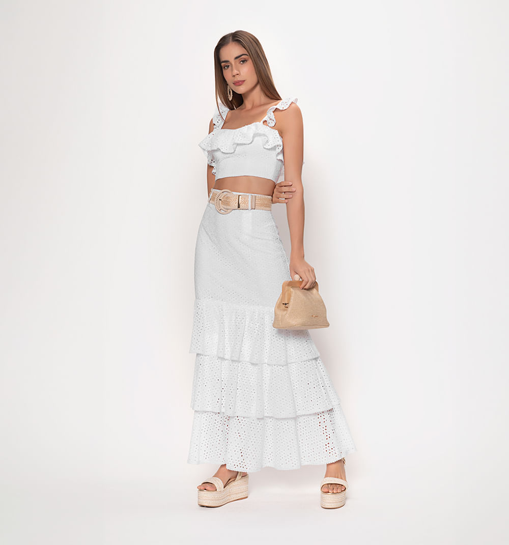 Blusa Crop Con Falda Larga En Tiempos Y