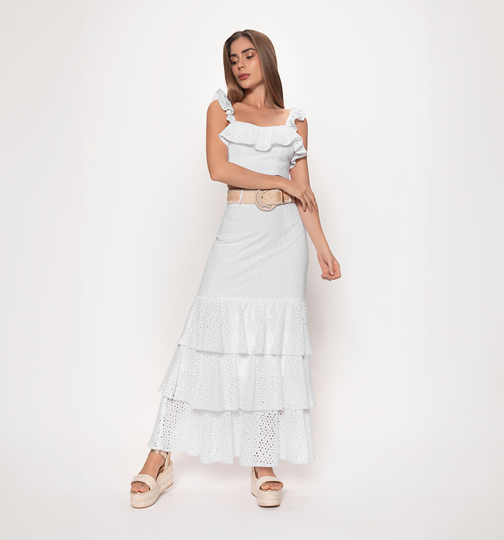 Blusa Crop Con Falda Larga En Tiempos Y