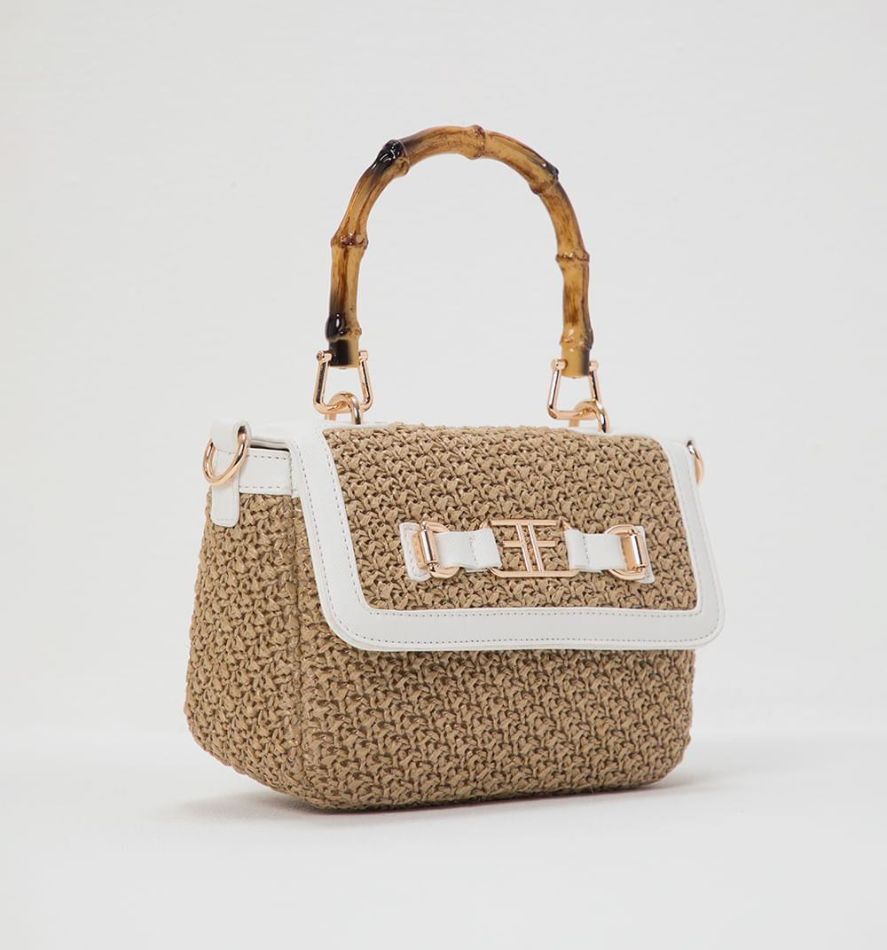 Bolso Manos Libres Con Textura Tejida