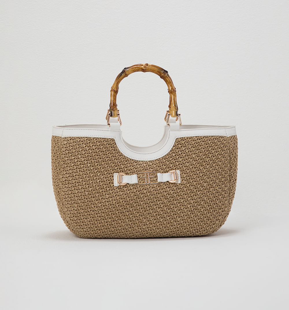 Bolso De Mano Con Textura Tejida