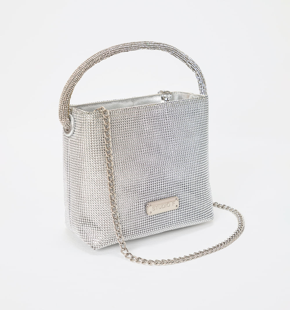 Bolso  De Mano  Con Recubrimiento De Cristales