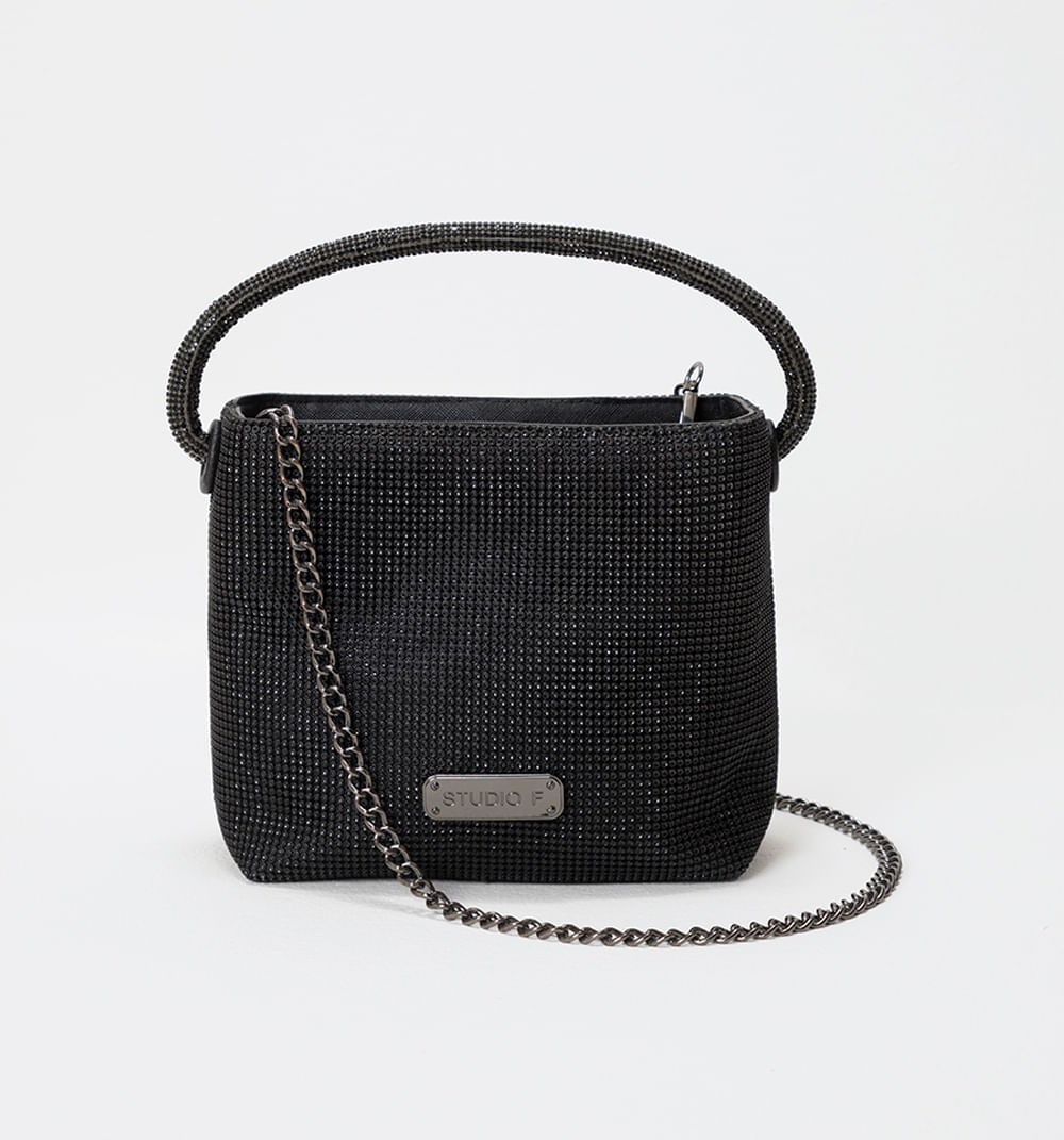 Bolso  De Mano  Con Recubrimiento De Cristales