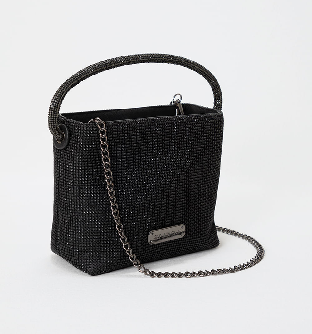 Bolso  De Mano  Con Recubrimiento De Cristales