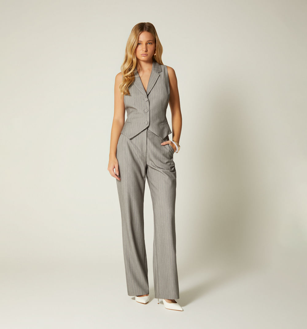 Pantalón Recto Tiro Alto