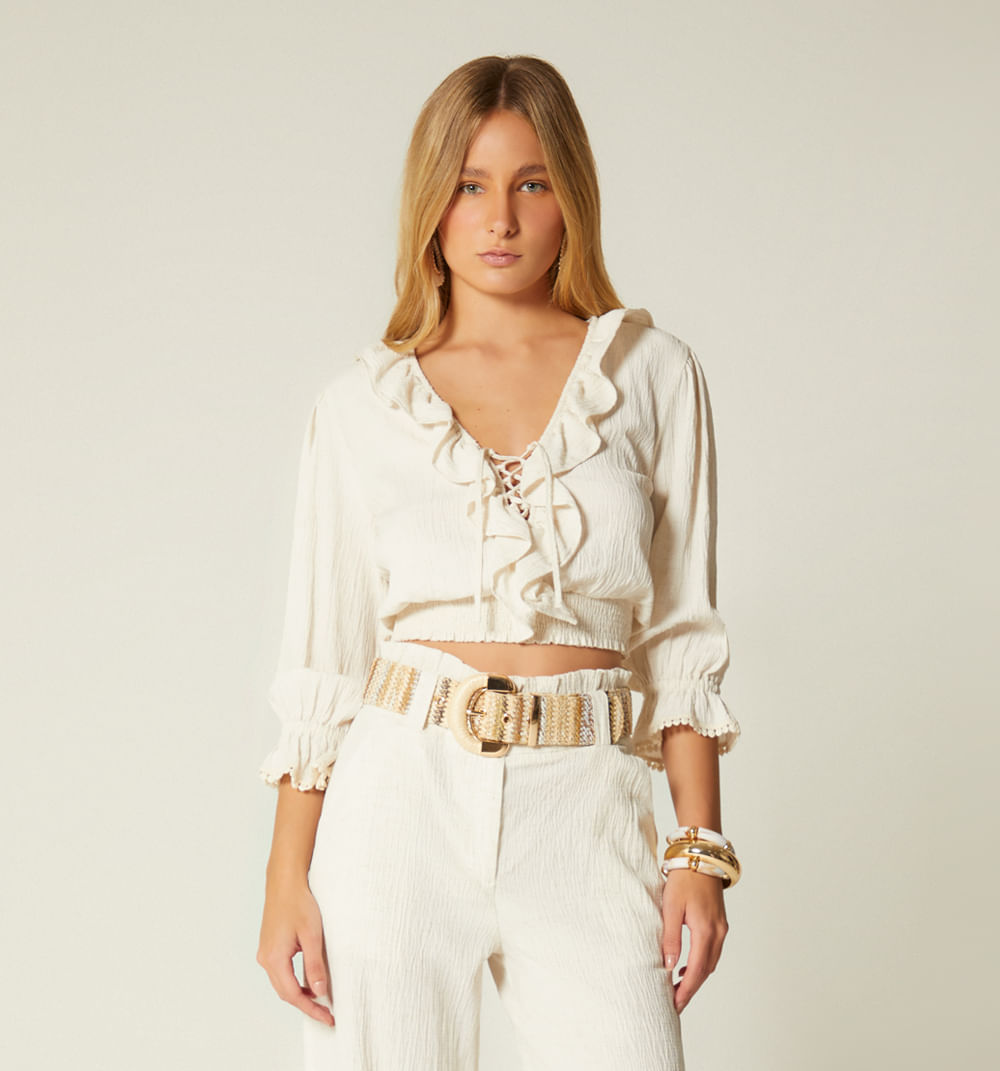 Blusa Manga 3/4 Con Boleros