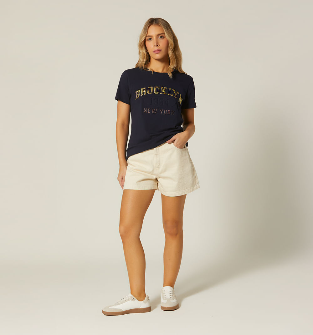 Short Cinco Bolsillos Tiro Alto