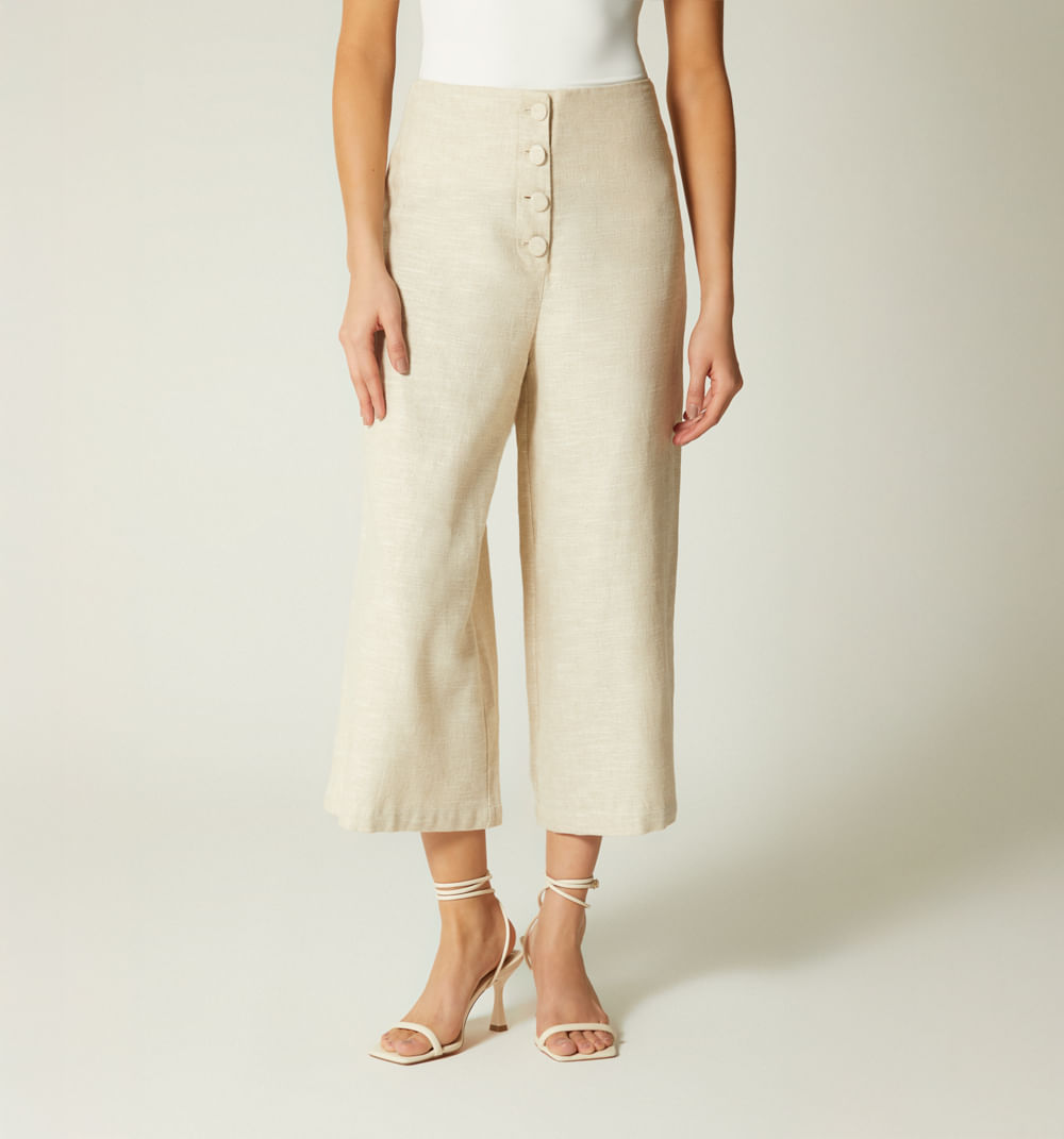 Pantalon Cullote Tiro Alto