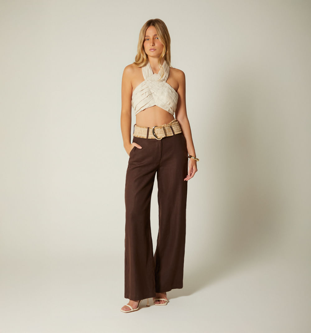 Croptop Escote Halter Tira De Anudar