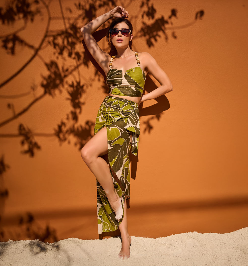 Falda Wrap Con Bolero Y Amarre