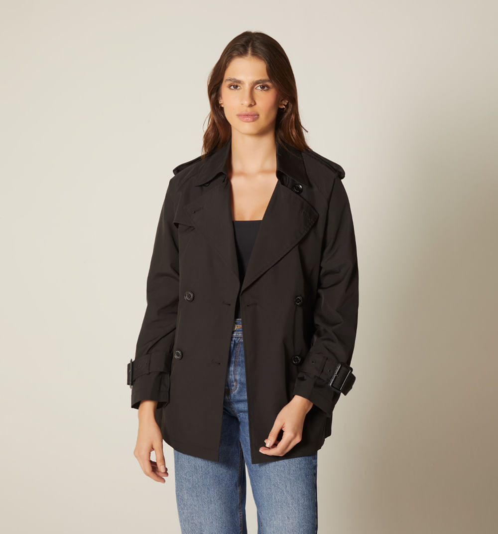 Trench Corto Con Botones