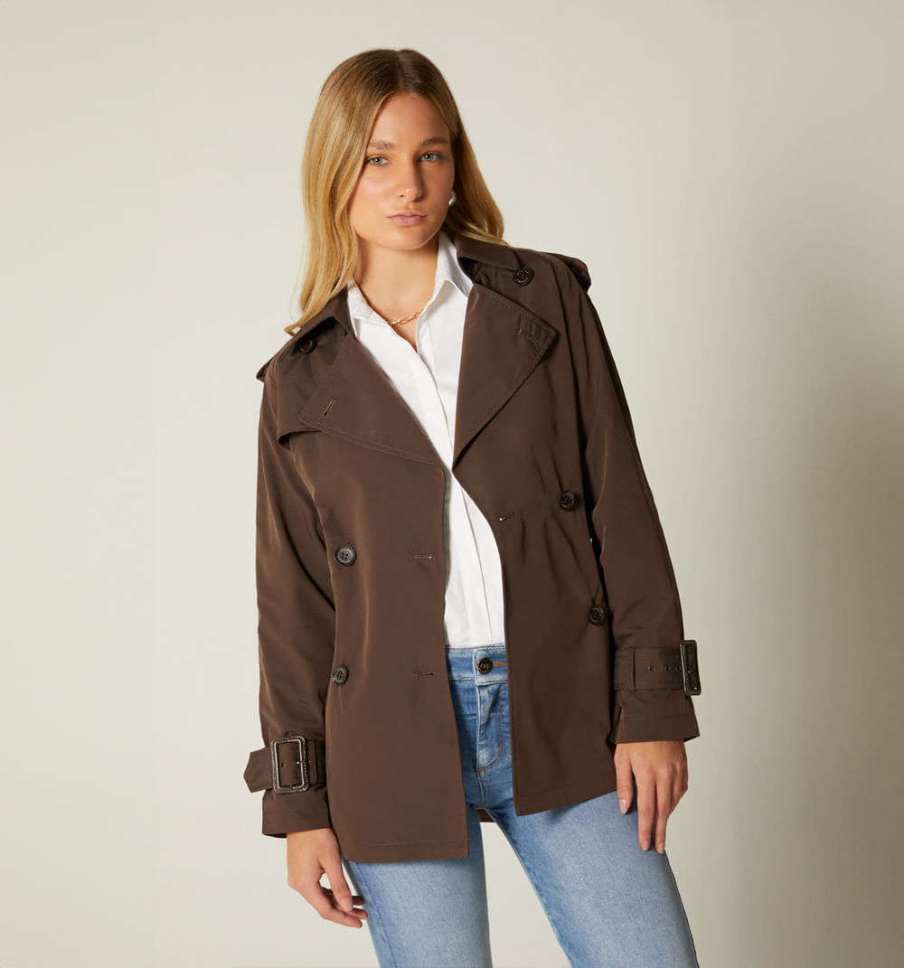 Trench Corto Con Botones