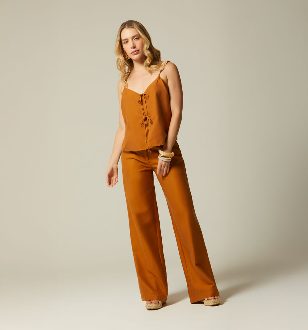 Blusa Tiras Embellecidas