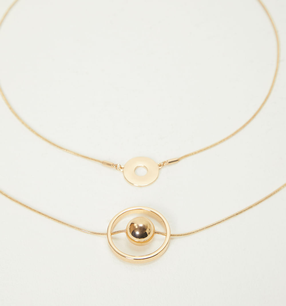 Collar Cadena Serpiente Dijes Set X2