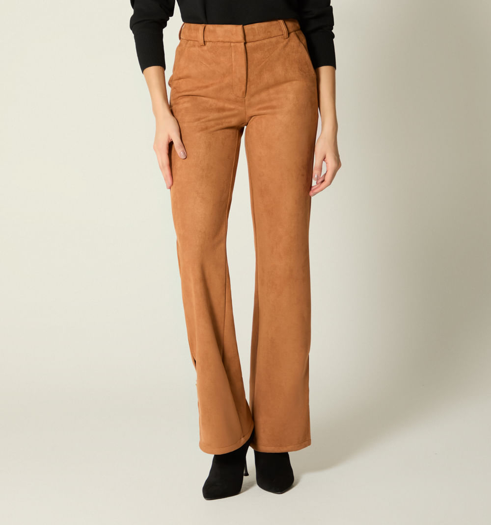 Pantalon Tiro Alto Con Botones