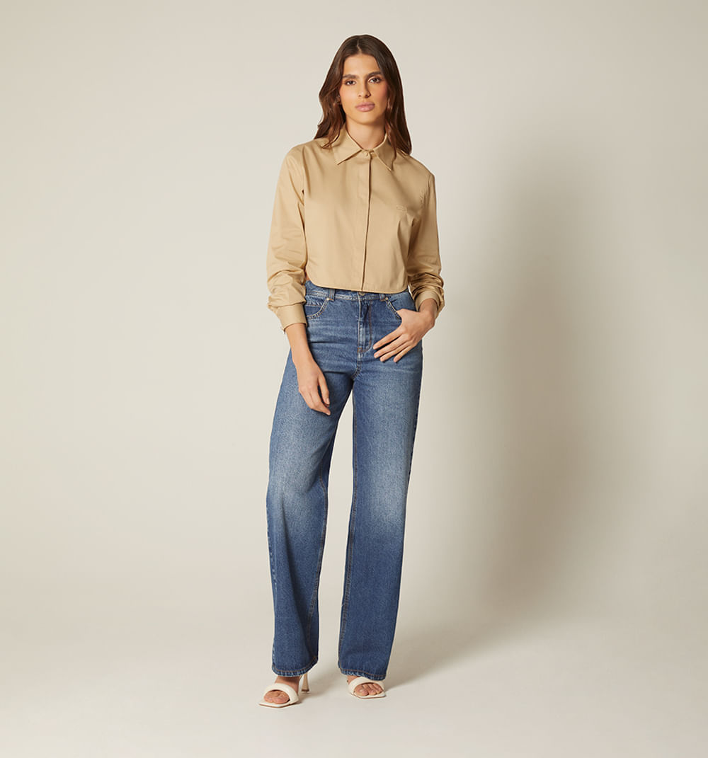 Blusa Camisera Boxy Manga Larga
