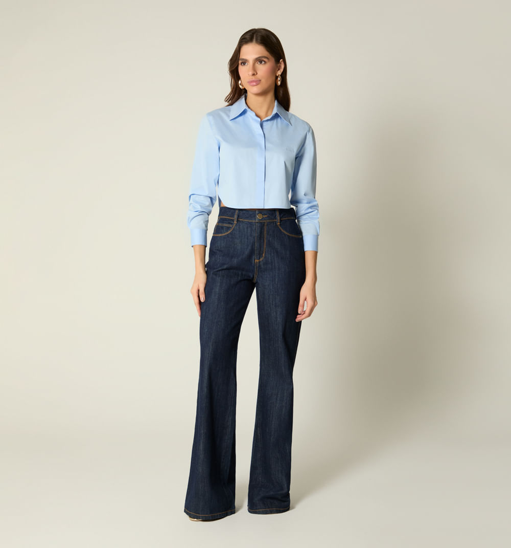Blusa Camisera Boxy Manga Larga