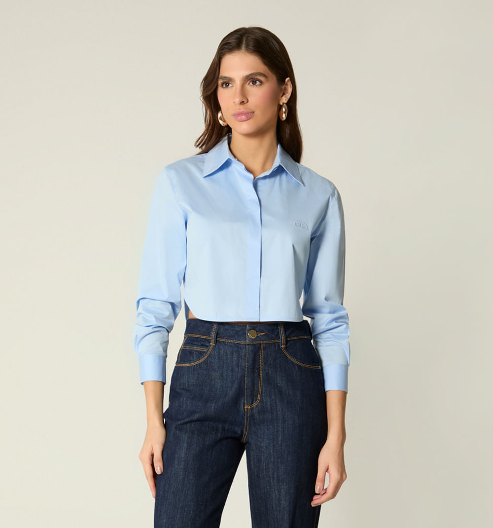 Blusa Camisera Boxy Manga Larga