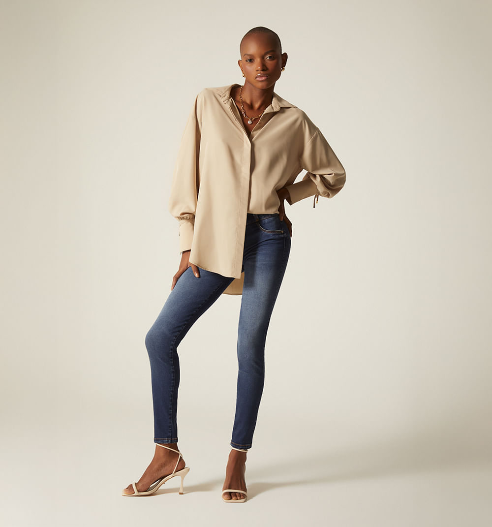Jean Ultraslim Levanta Cola Con Borla