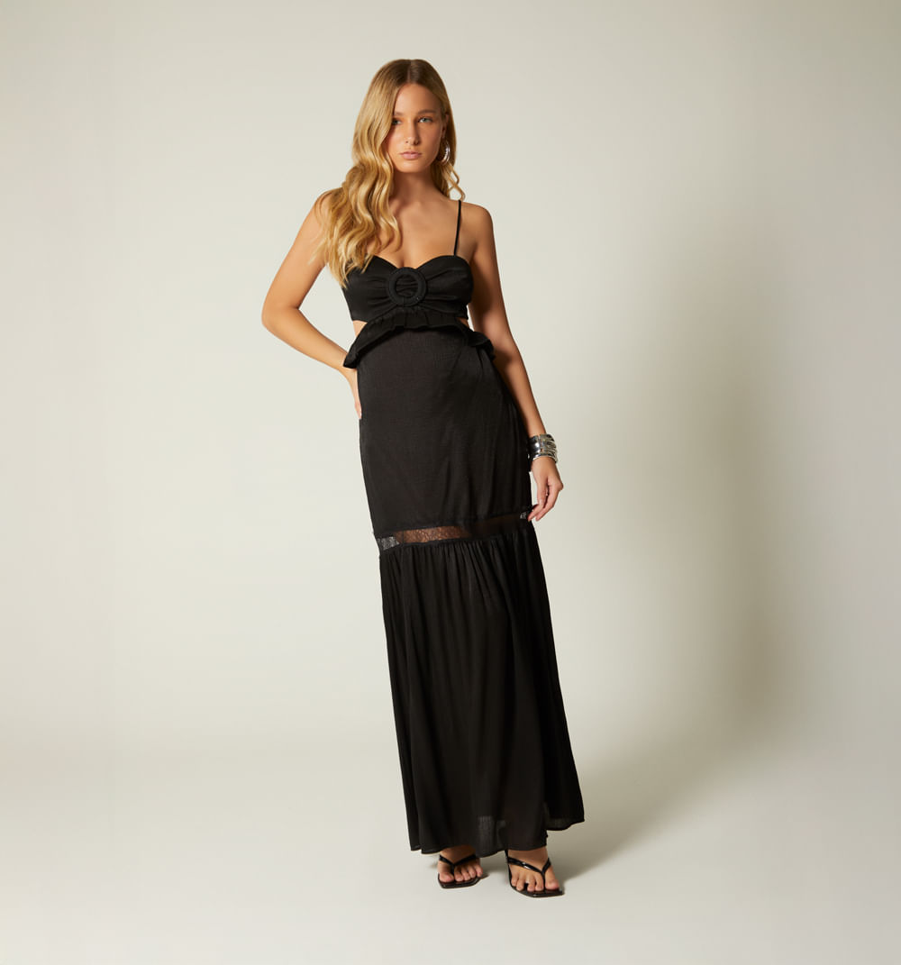 Vestido Largo Con Hebilla
