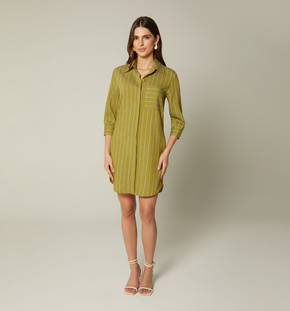 Vestido Camisero Manga 3/4