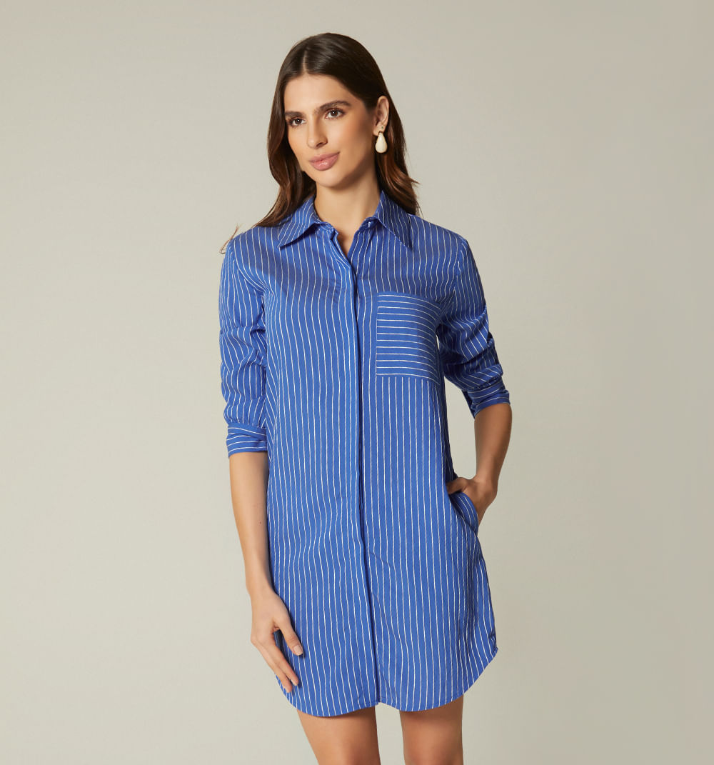 Vestido Camisero Manga 3/4