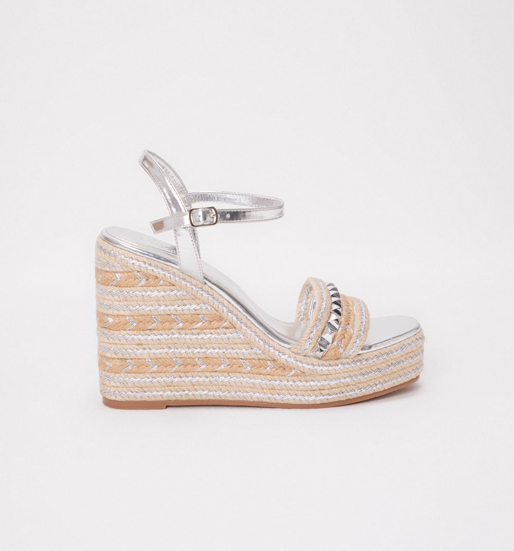 Sandalia Plataforma Combinacion Material