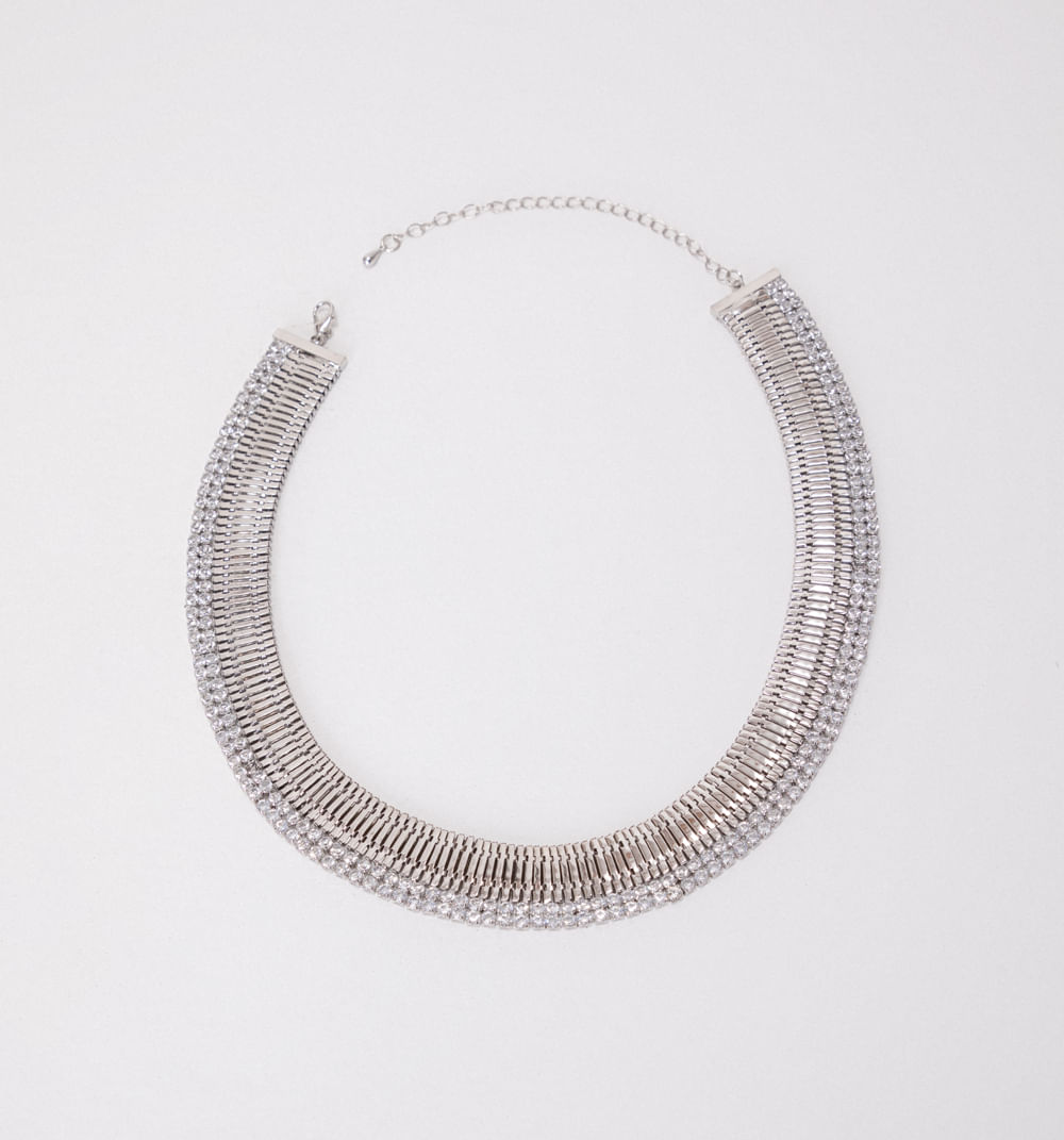 Collar Cadena Serpiente Con Cristales