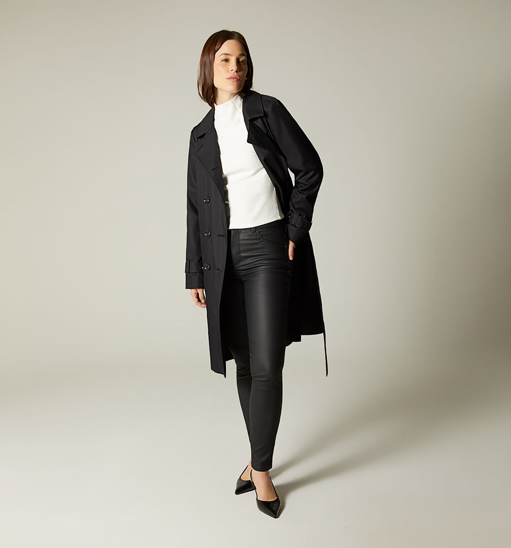 Jean Ultraslim Tiro Alto En Pu Para Mujer