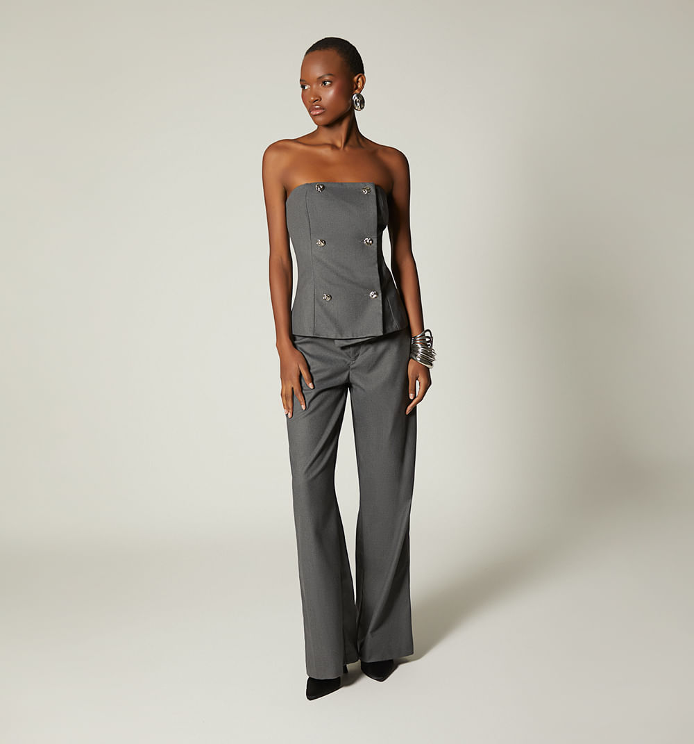 Conjunto Pantalon Recto Blusa Straple