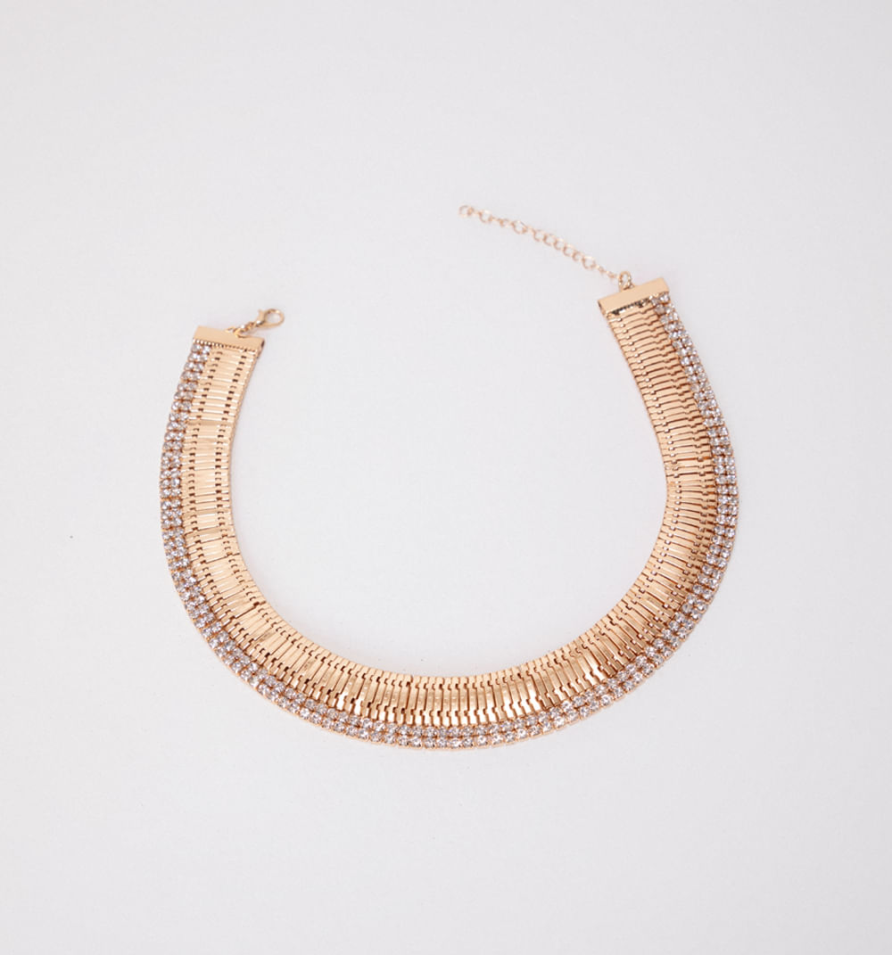Collar Cadena Serpiente Con Cristales