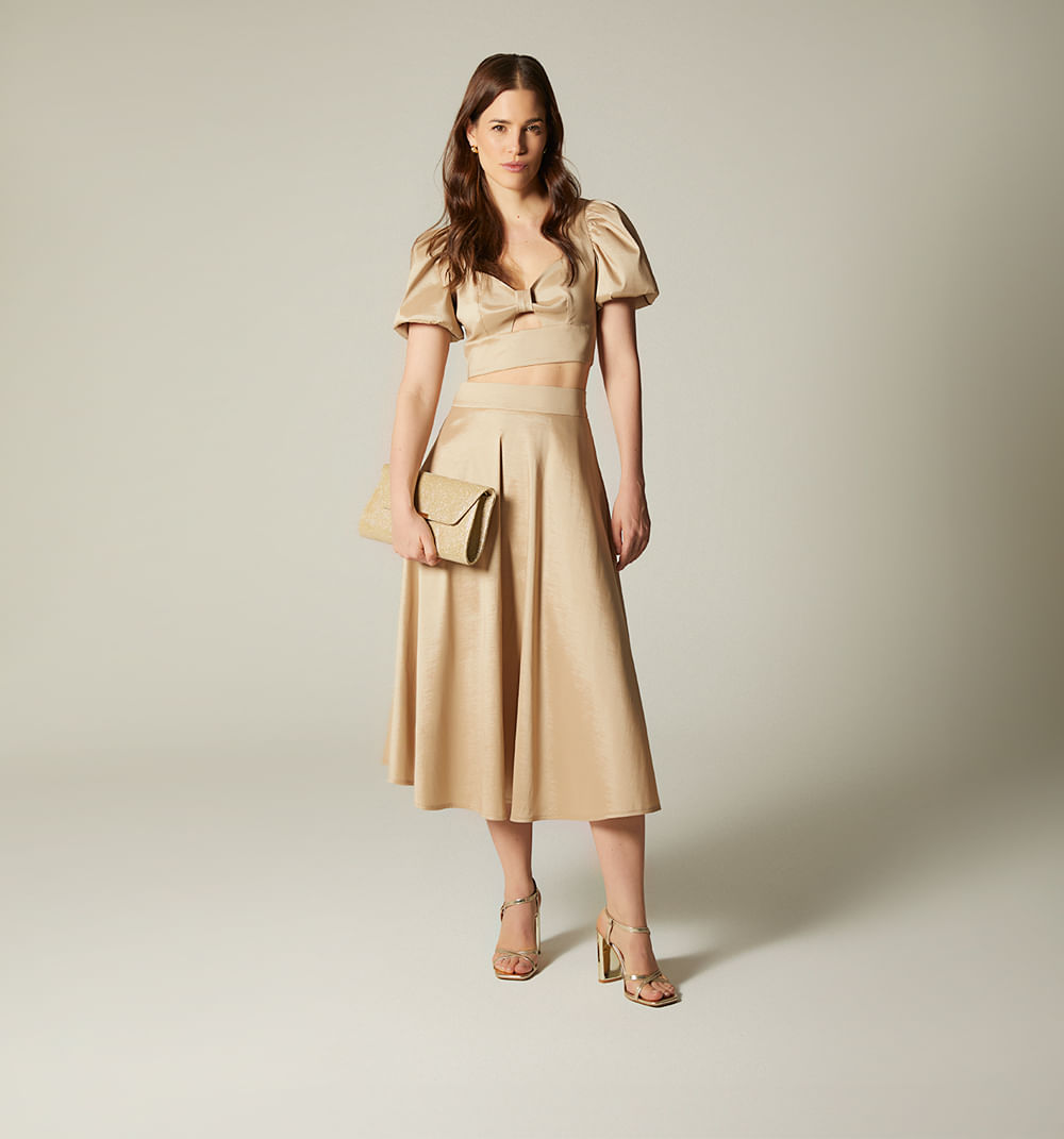 Conjunto Falda Y Top Manga Corta