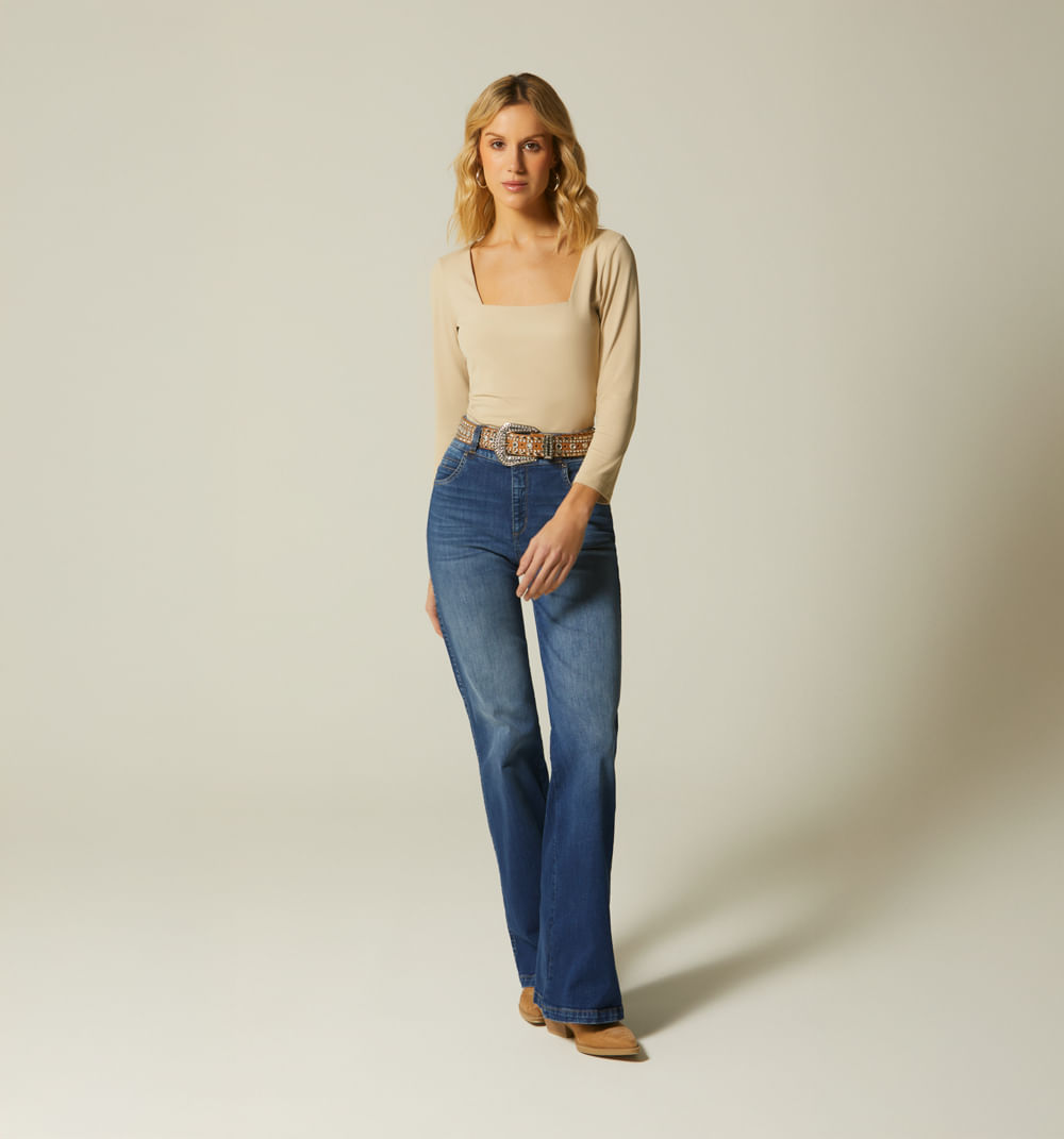 Blusa Escote Cuadrado  Manga 3/4