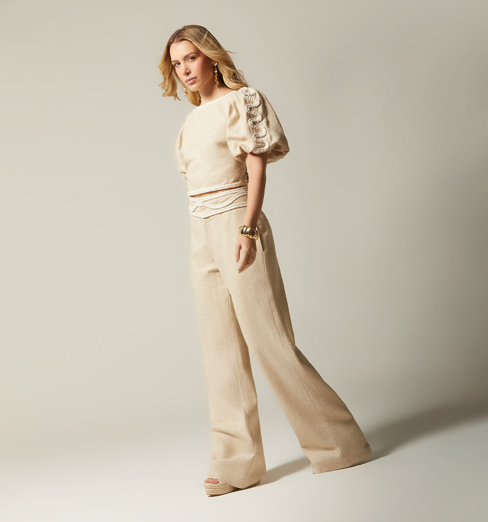 Blusa Manga Corta Espalda De Anudar