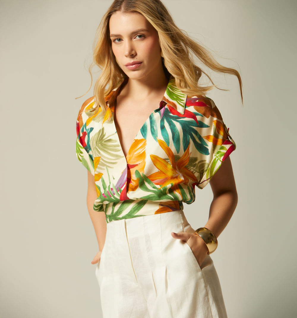 Blusa  Manga Corta Cruzada