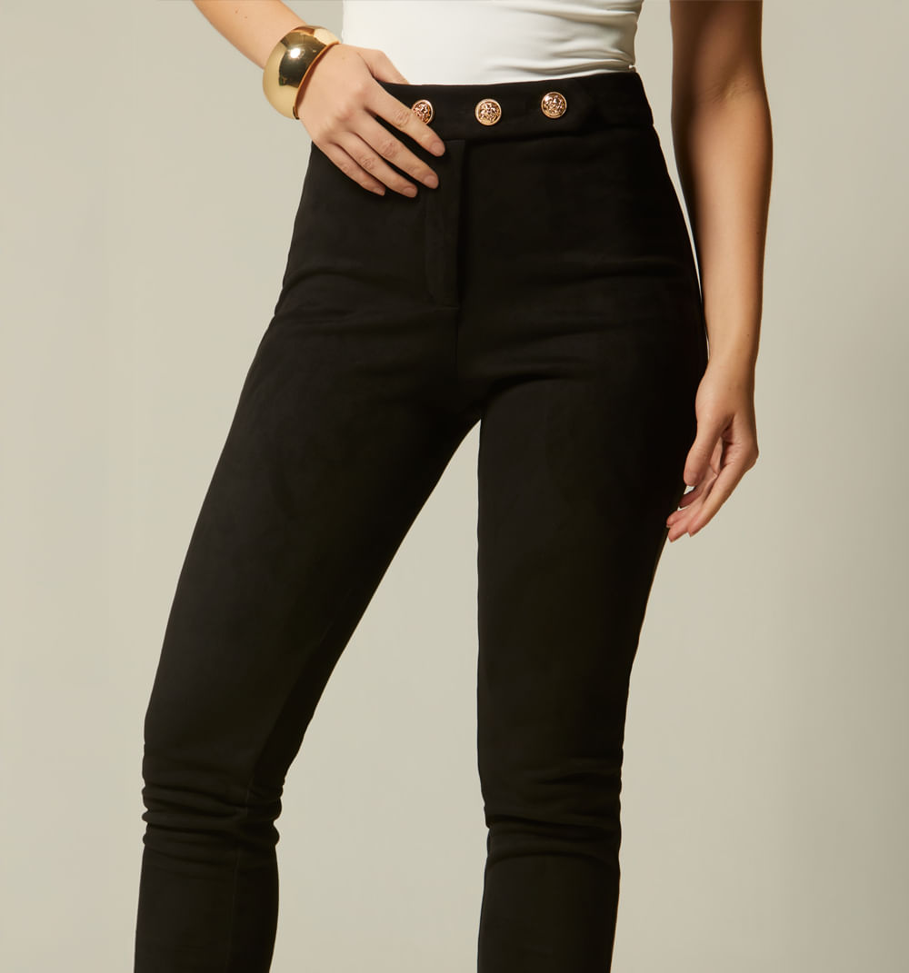 Leggins Tiro Alto Con Botones