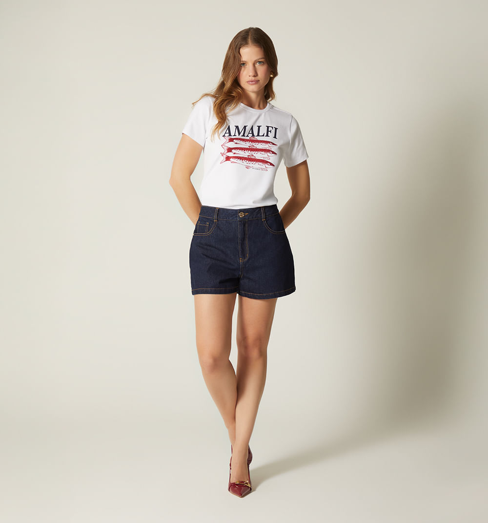 Short Cinco Bolsillos Tiro Alto