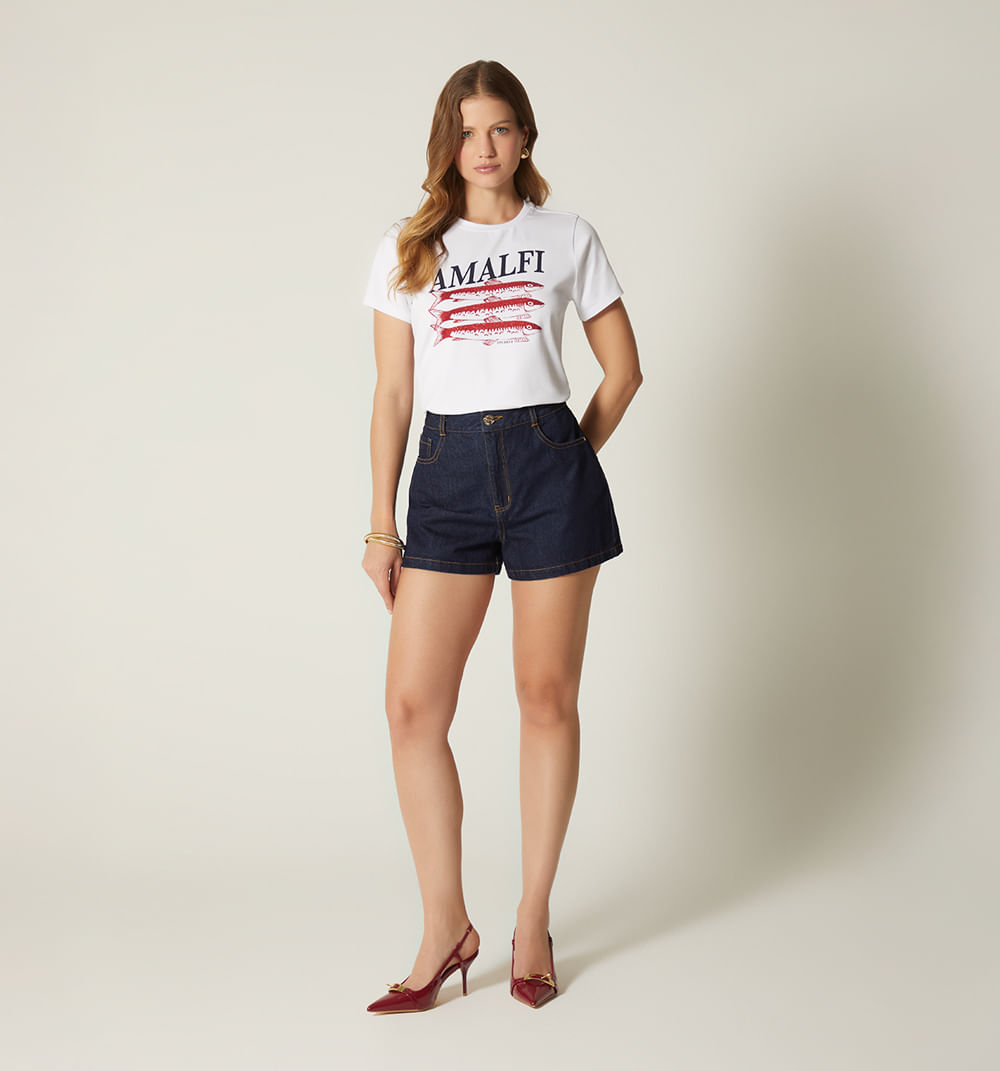 Short Cinco Bolsillos Tiro Alto