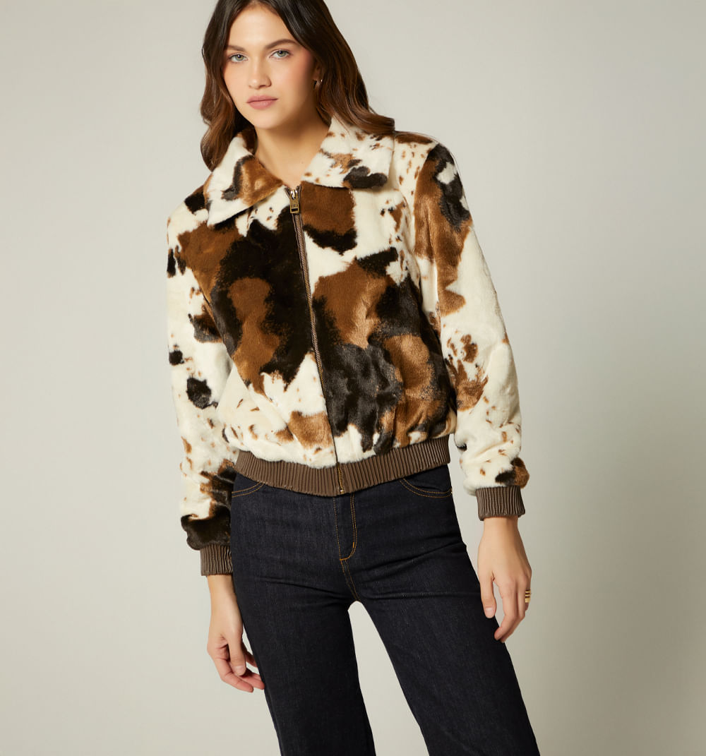 Chamarra Estampado Vaca