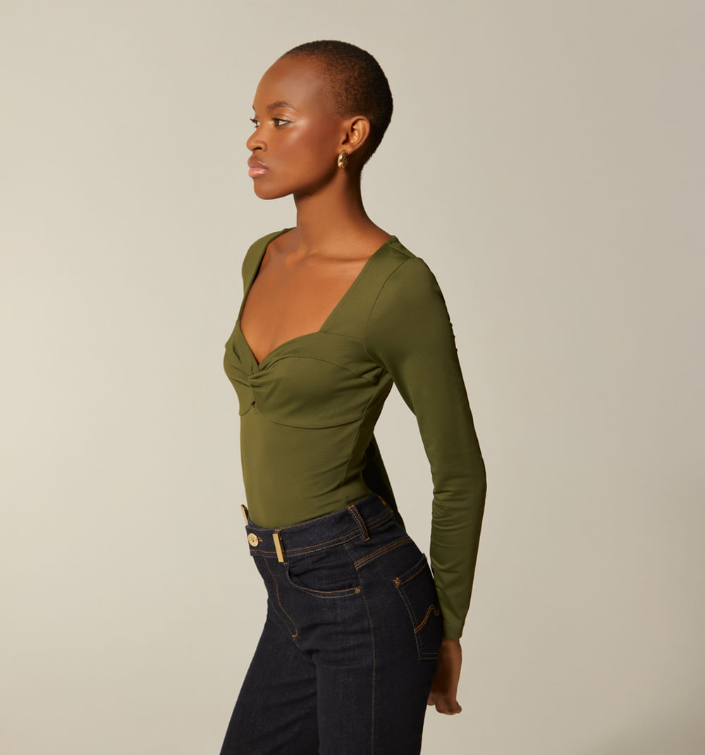 Body Manga Larga Con Entorche