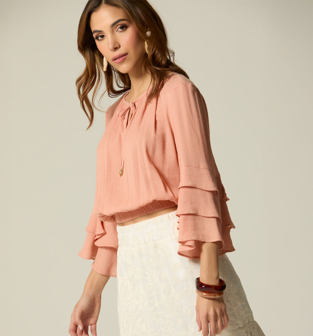 Blusa Manga 3/4 Con Boleros