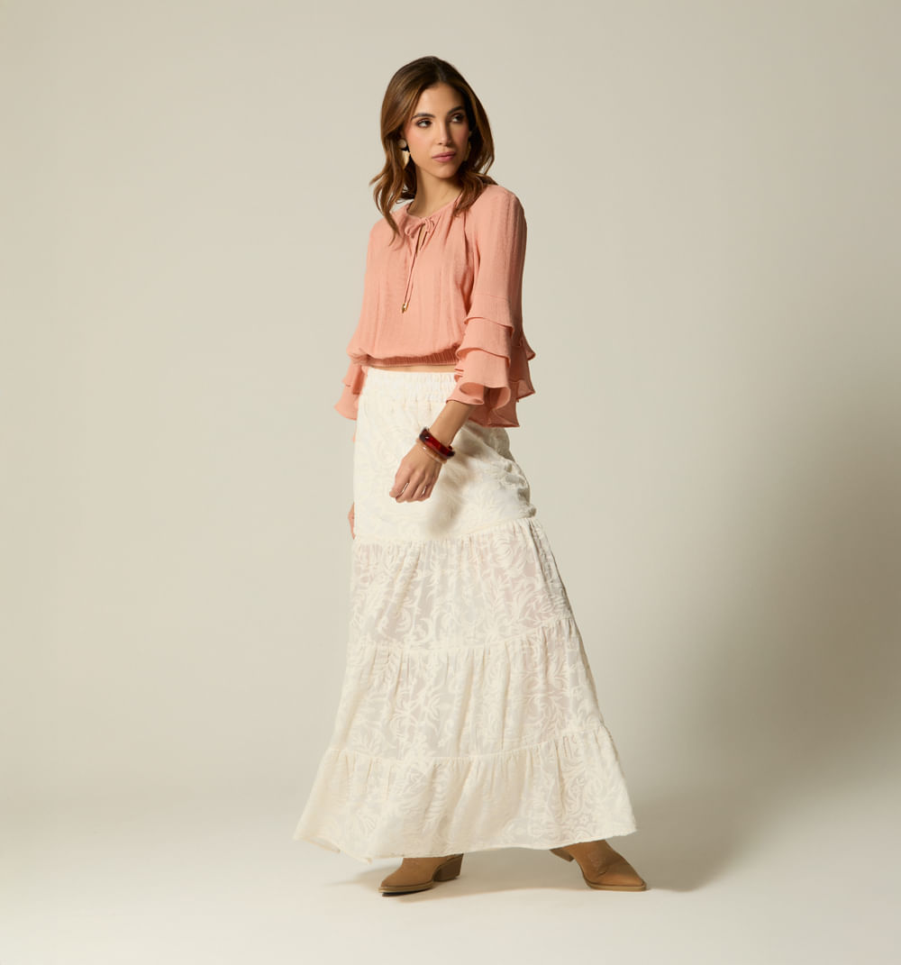 Blusa Manga 3/4 Con Boleros